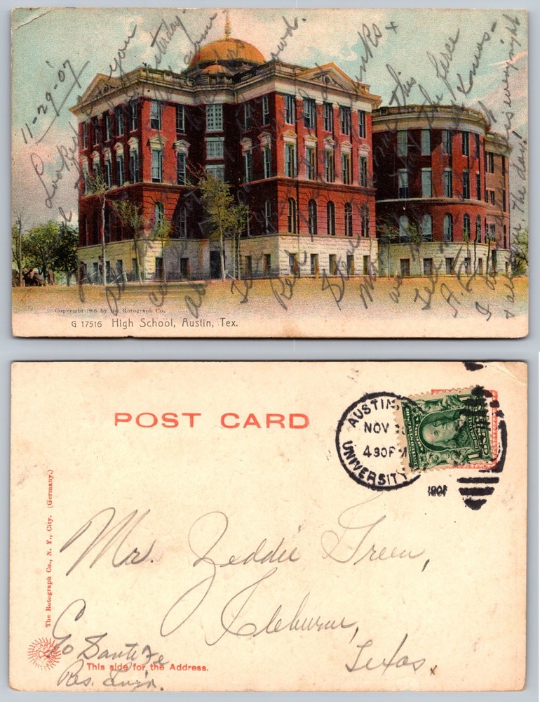 High School Austin Texas Postcard