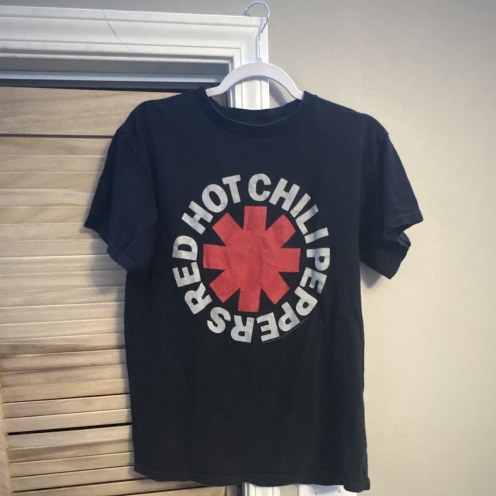 Red Hot Chili Peppers Logo Graphic T-Shirt Black Men's Size M