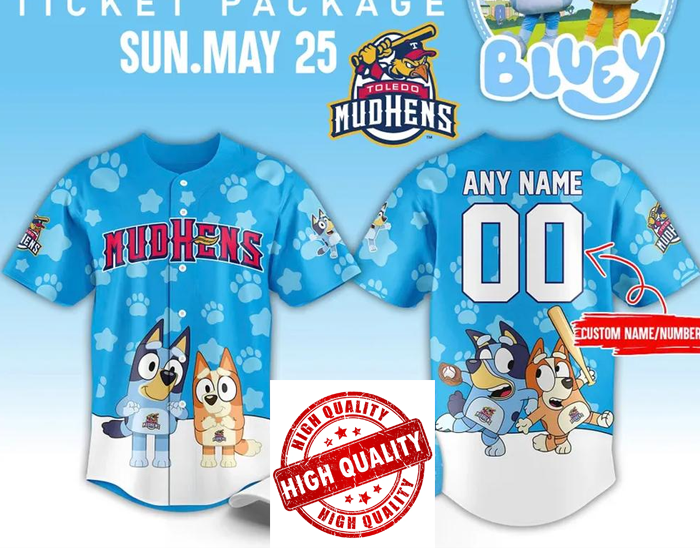 Toledo Mud Hens Baseball Jersey CUSTOM All sizes AOP JJ6219