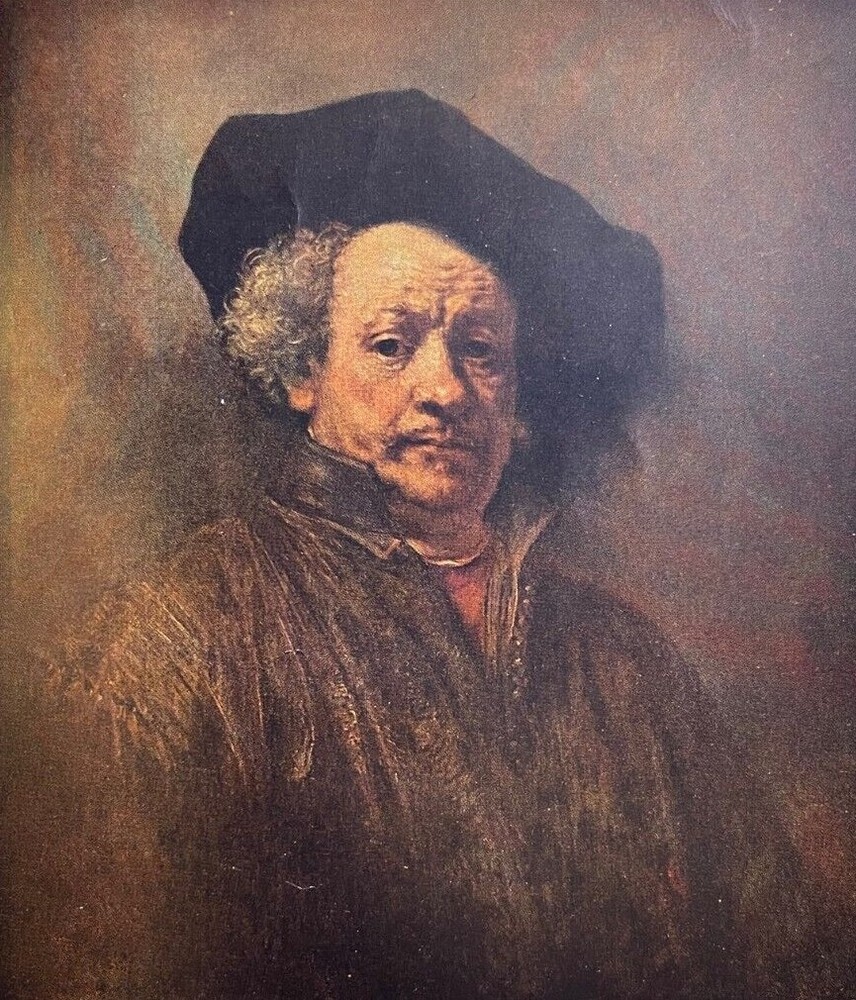 1917 Vintage Magazine Illustration Self Portrait of Rembrandt