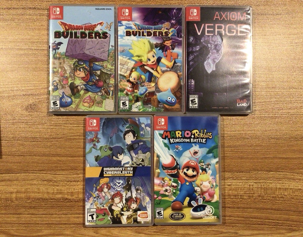 Nintendo Switch Games Lot: Dragon Quest Builders, Digimon Story Cyber Sleuth, &+