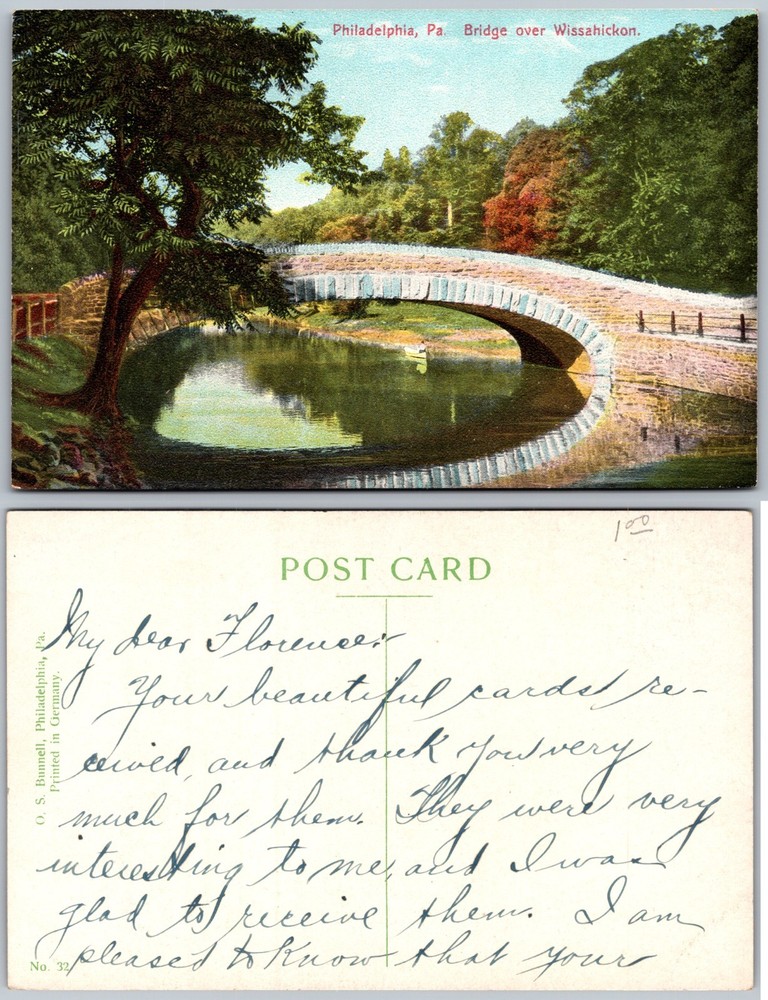 Bridge Over Wissahickon Philadelphia PA Postcard