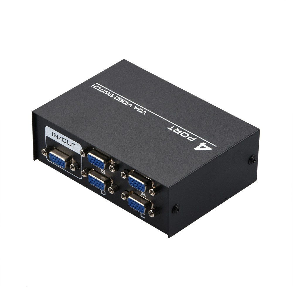New 4Port VGA Switch Video Selector Switcher Box 4 Input 1 Output 4x1 VGA Switch