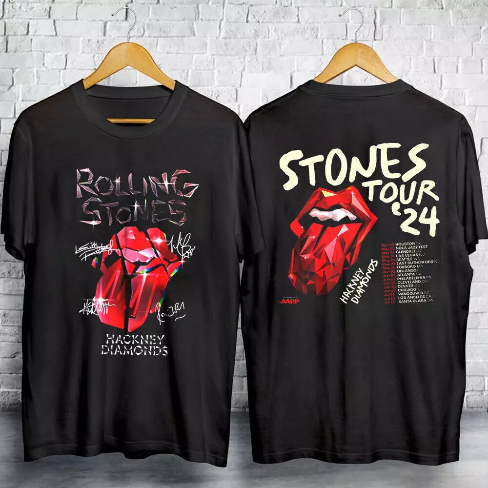 The Rolling Stones band Exclusive Hackney Diamonds Tour 2024 T-Shirt S-5XL