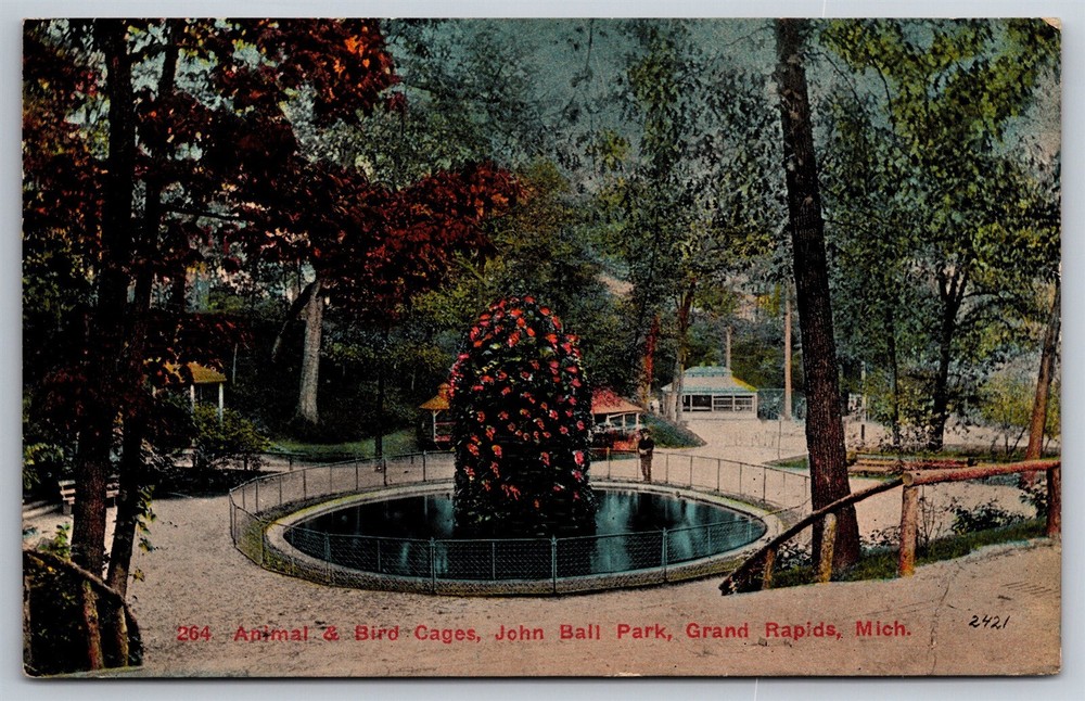 Animal & Bird Cages John Ball Park Grand Rapids MI C1917 Postcard N24