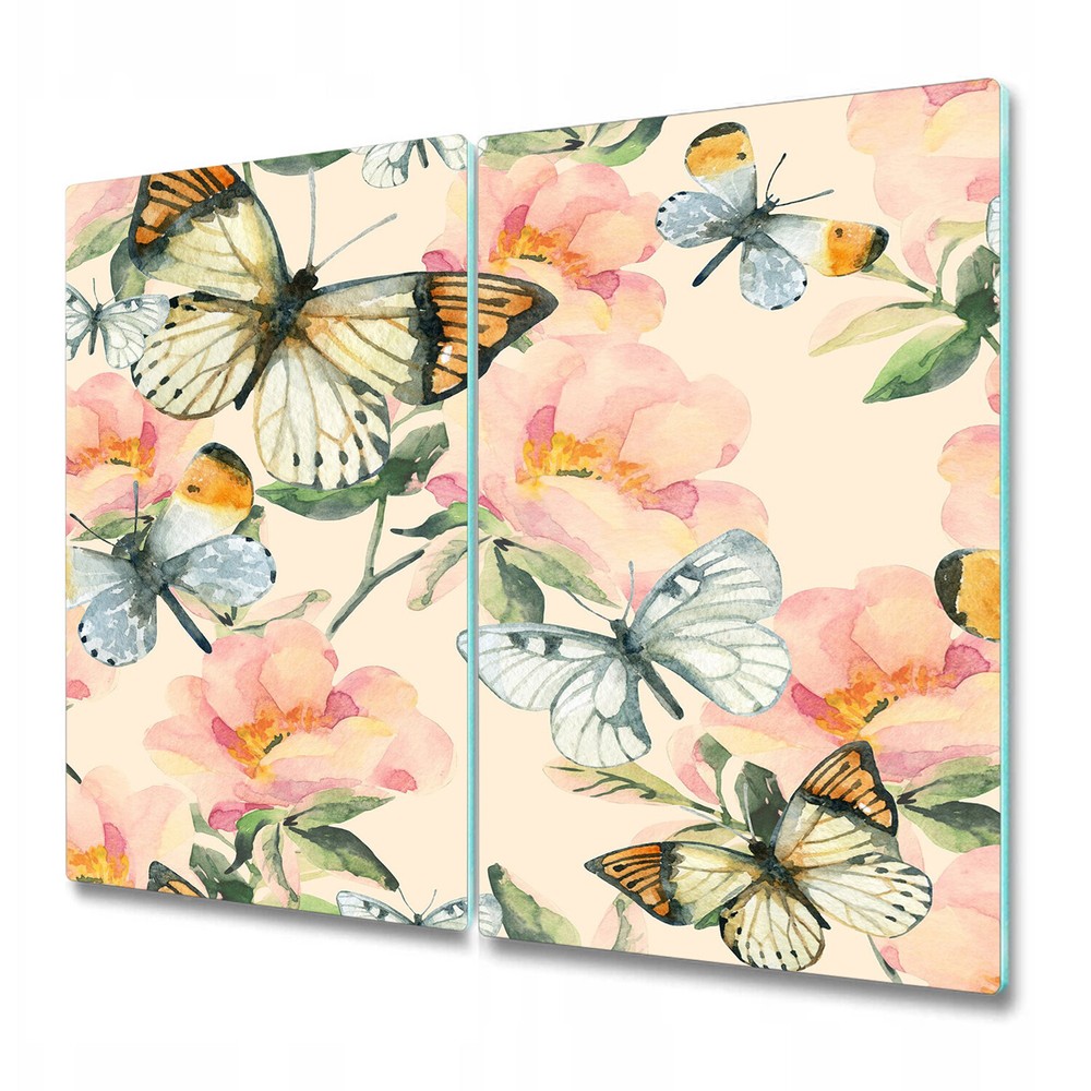 Tempered Glass Kitchen Chopping Cutting Serving Board Butterfly Pastel 2x30x52