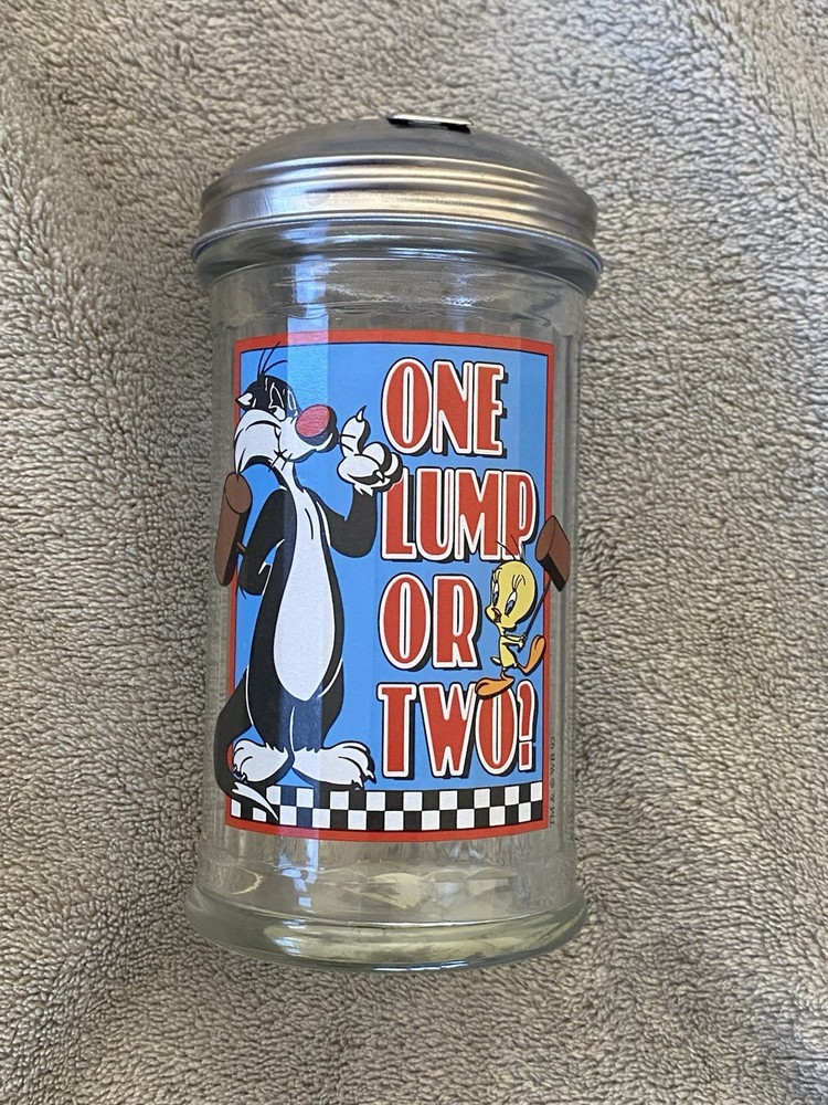 VTG 1993 Looney Tunes Tweety & Sylvester Diner Sugar Dispenser One Lump or Two