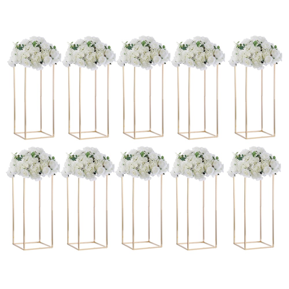 10X Wedding Flower Stand 23.6 inch Metal Vase Column Stand Geometric Centerpiece