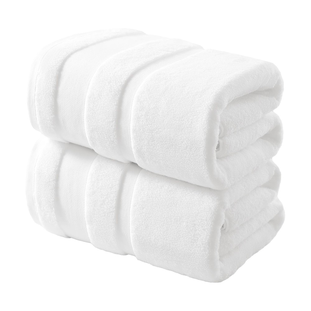 100% Cotton Bath Towels Set of 2, Extra Large Bath Sheets 35 X 70 Inches, 800...