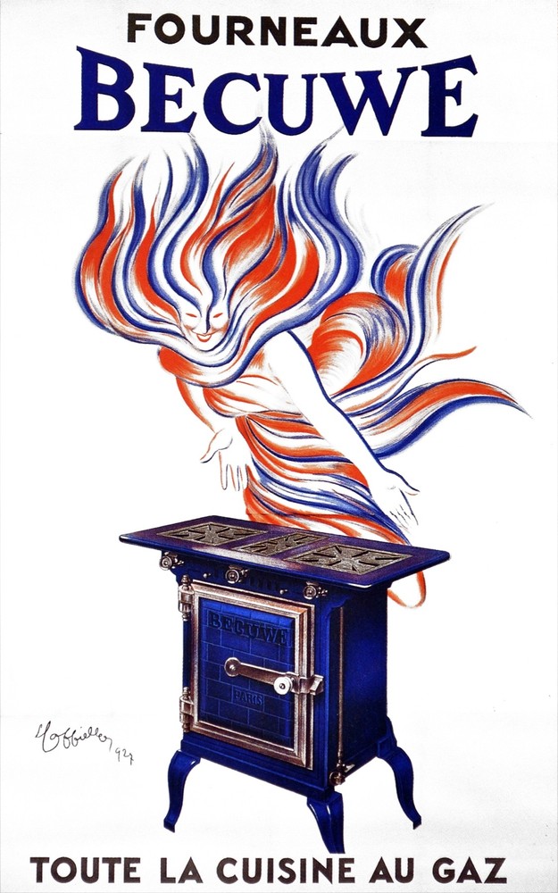 Fourneaux Becuwe Cuisine au gaz Ad Decor Poster. Home Graphic Art Design 3925