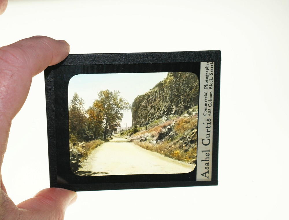 Asahel Curtis dirt road hand tinted GLASS SLIDE