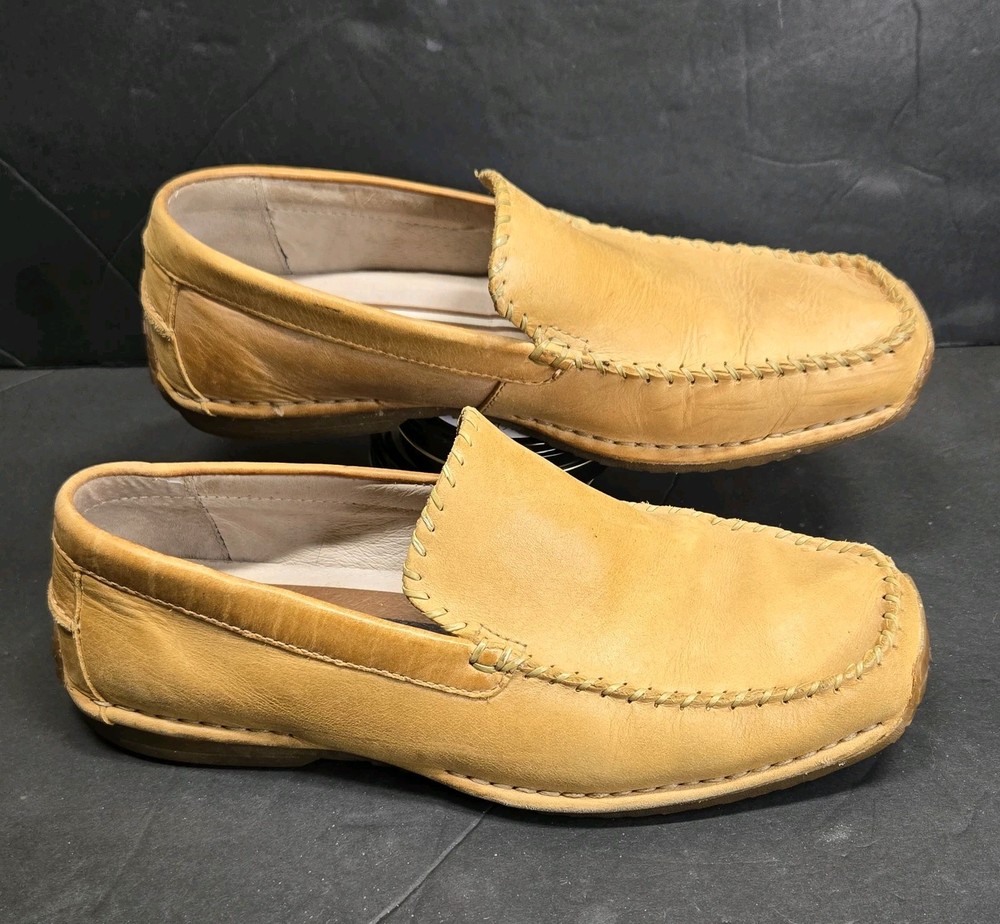 GBX Allegiance Slip On Leather Loafers Shoes Casual Men's Size 8.5 Yellow Tan