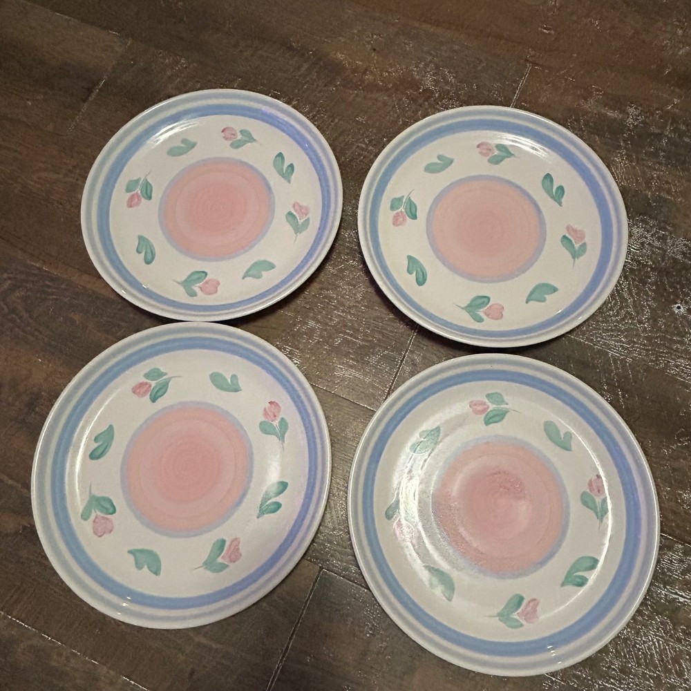 International Tableworks Capri 9123 Stoneware Dinner Plates 4 Japan Floral