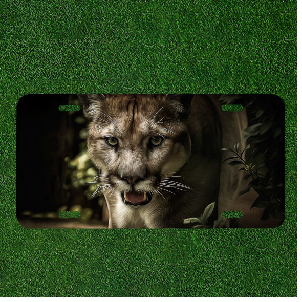 Custom Personalized License Plate Auto Tag With Stunning Tiger And Teeth Design