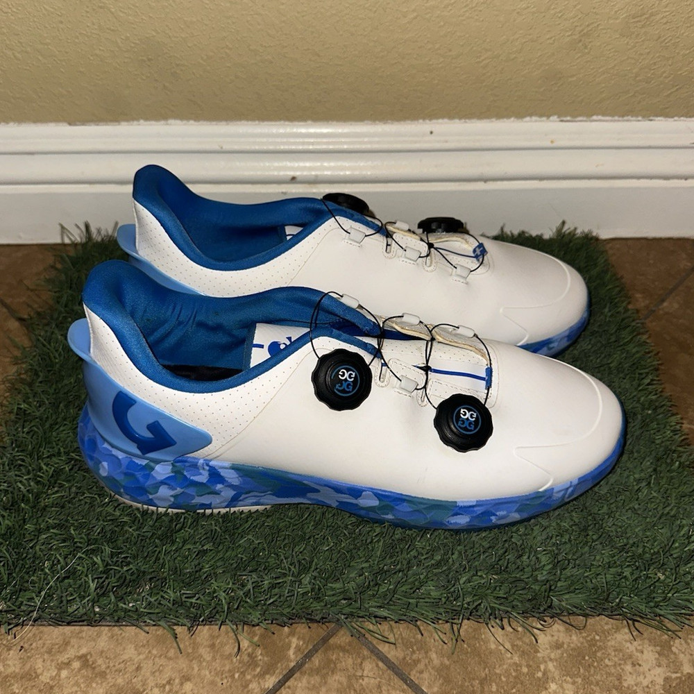 G/FORE G/DRIVE Men's Golf Sneaker Size 10 White/Blue Camouflage Dial Closure