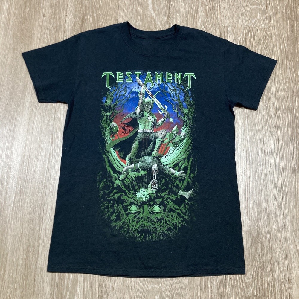 Vintage Testament Band Tour Skeleton Warrior T-shirt Size S to 5XL BA471
