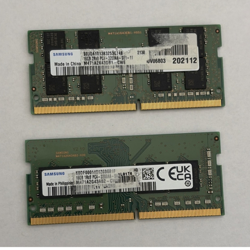 Samsung 32GB (2x 16GB) DDR4 SDRAM PC4-3200AA SO-DIMM 260-Pin Non-ECC RAM
