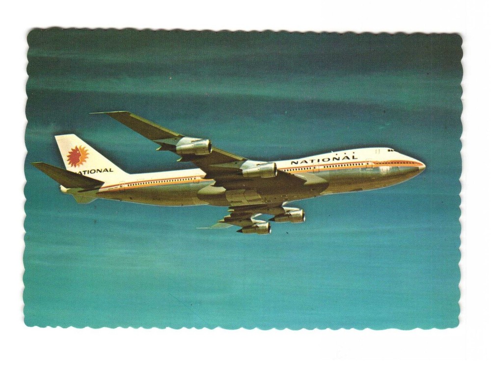 National Airlines 747 in service October 1970 vintage postcard unposted