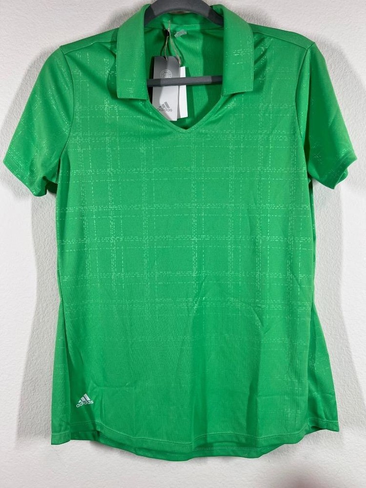 Adidas Golf Womens Embroidered Short Sleeve Polo Shirt in Scream Green Size M New With Tags