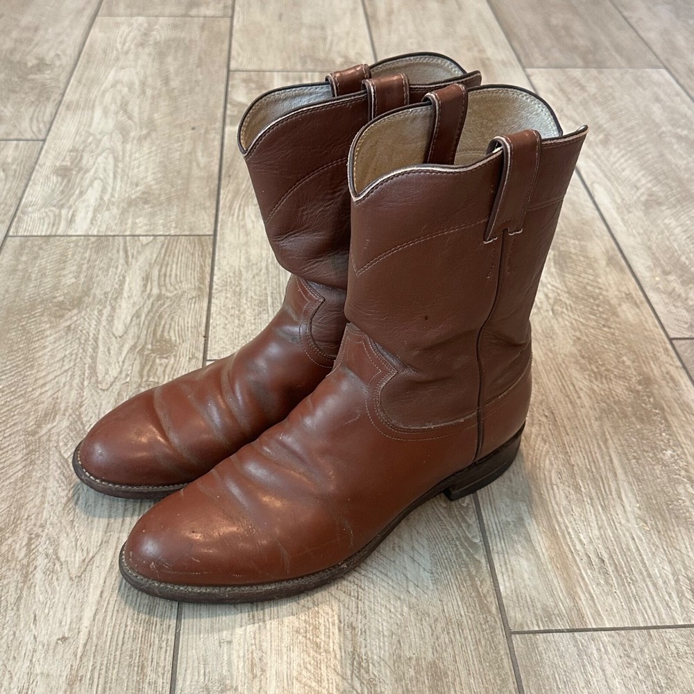Justin Roper Brown Cowboy Western Boots Style 3802 for Men Size 10.5E