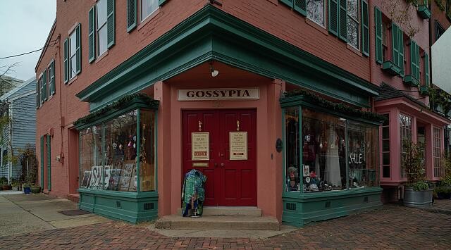 Scene along King Street historic street Old Town Alexandria Virginia c 1
