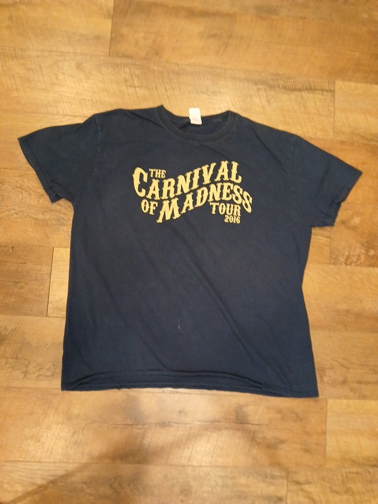 Carnival of Madness 2016 Shirt Concert Music Tour Rock Y2K Vintage Style Size XL