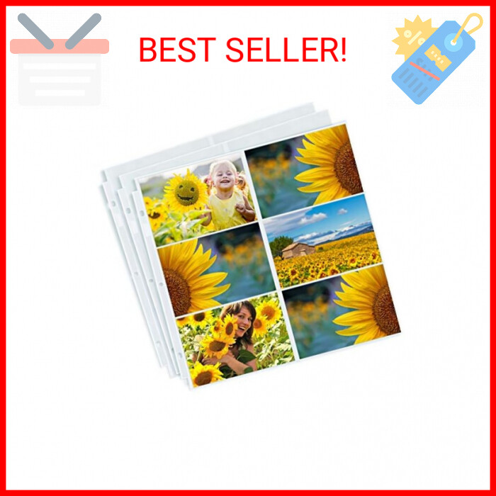 Dunwell Photo Album Refill Pages 12x12 - (4x6 Landscape, 10 Pack) Holds 120 4x6