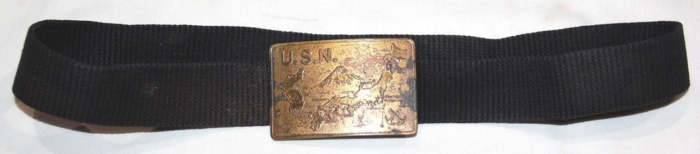 ORIGINAL KOREA-VIETNAM USN JAPAN NOVELTY BELT BUCKLE WITH BELT