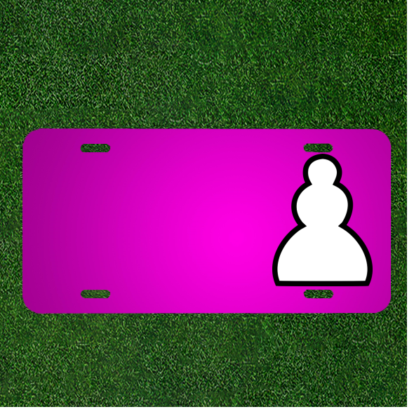 Custom Personalized Car License Plate Featuring Chess Pawn Design with Added Names for a Unique Touch