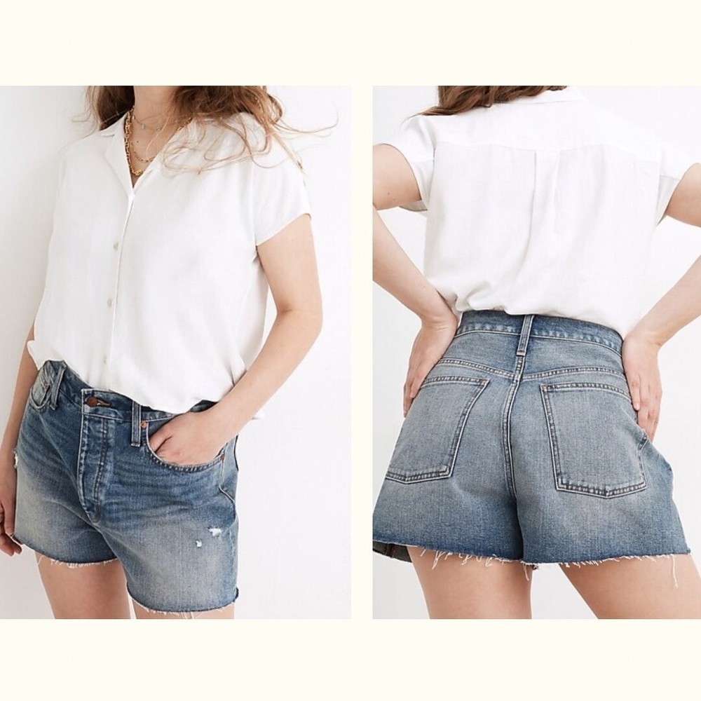 Madewell Dadjean Short in Castlewood Wash Distressed Size 26