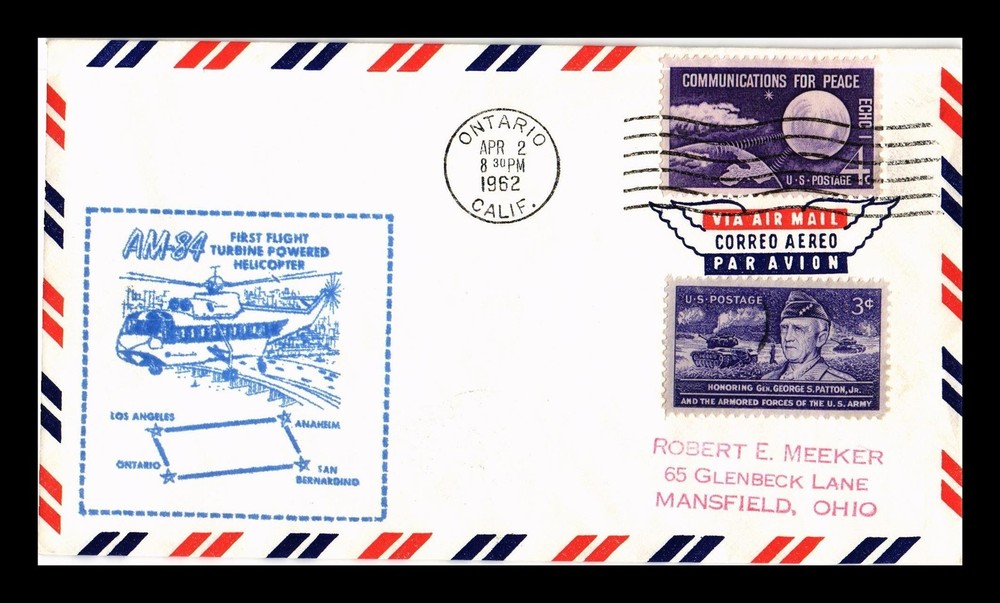 Dr Jim Stamps Air Mail Ontario First Flight Turbine Powered Helicopter 1962