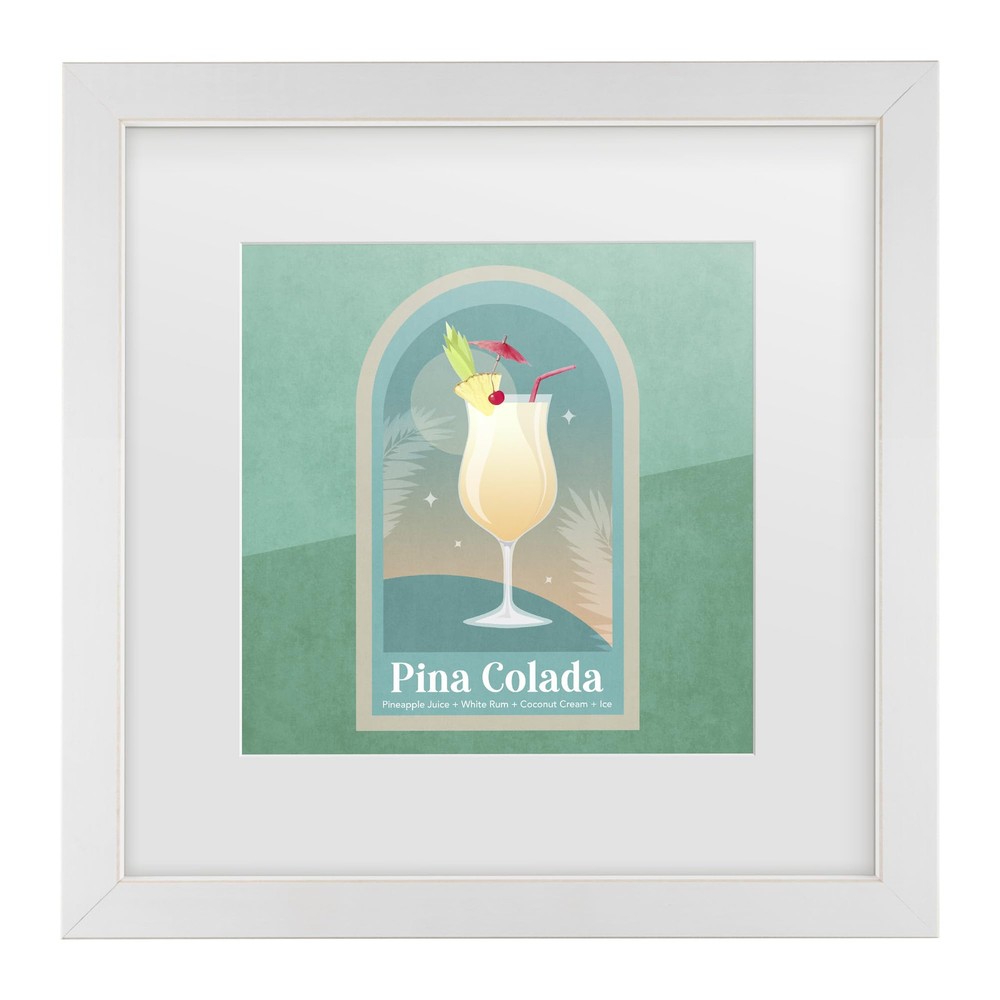 Framed Wall Art - Emel Tunaboylu 'Kokteyl Pina Colada' Wall Decor with Matted...
