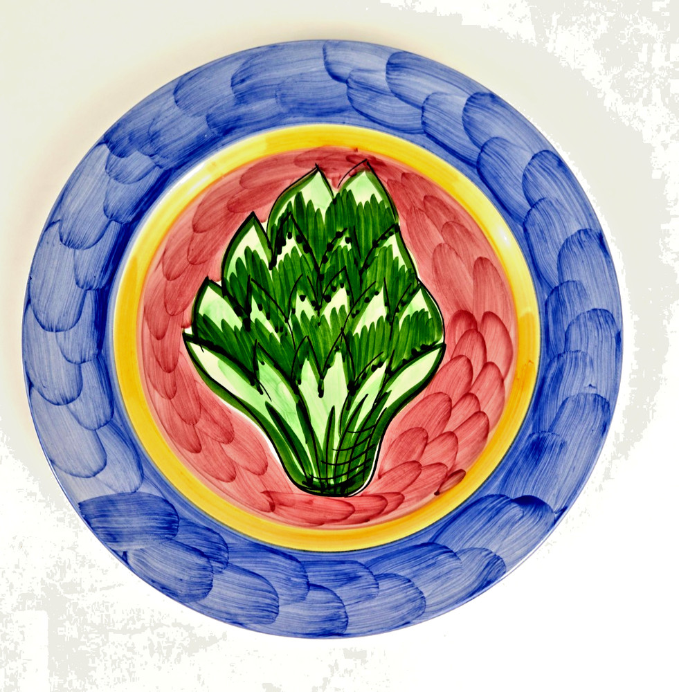 Vintage RB Alcobaca Dinner Plate Hand Painted Artichoke Made in Portugal
