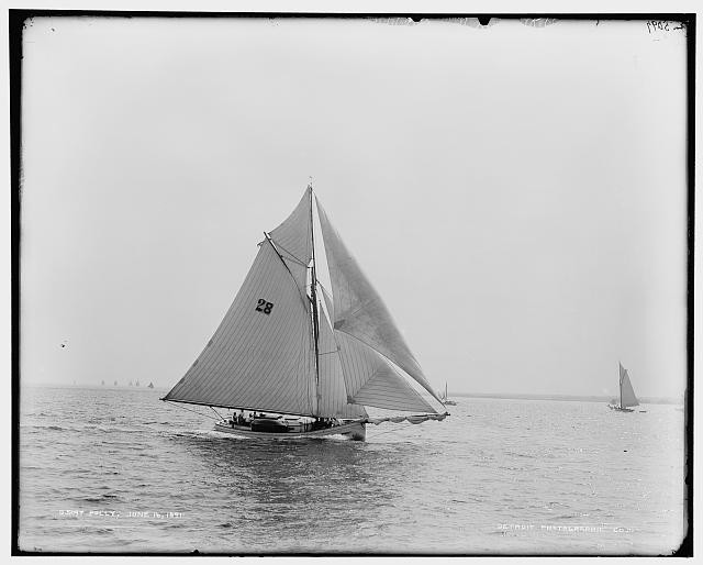 Photo:Polly Sailboat 1891 June 16 Sailing Yacht on Water