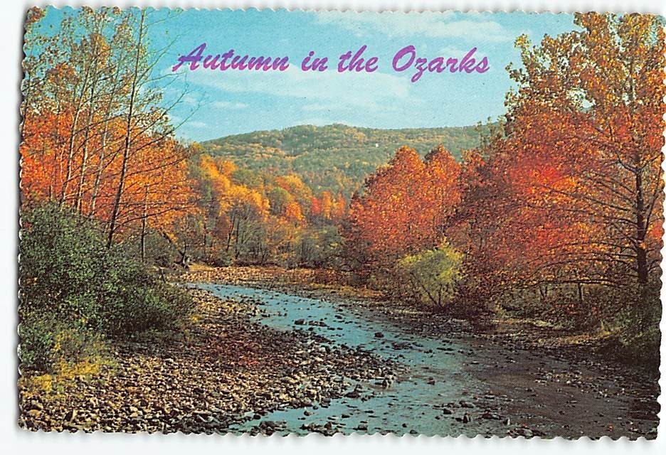 Postcard Autumn in the Ozarks USA