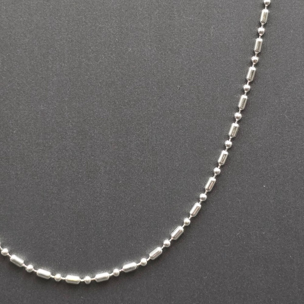 Vintage Sterling Silver Bar Bead Choker Necklace 15