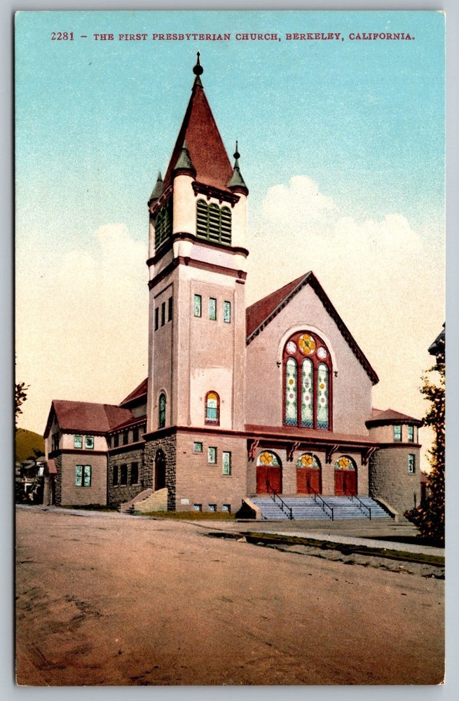Early 1900s First Presbyterian Church Berkeley California Postcard Mitchell