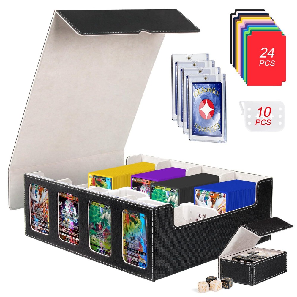 Trading Card Storage Box for 3200+ Cards With Display Windows, Premium MTG Ca...