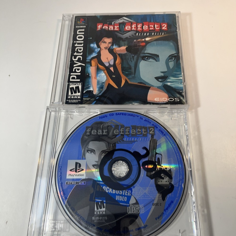 Fear Effect 2: Retro Helix (Sony PlayStation 1, 2001) Disc 2 & 4 w Manual