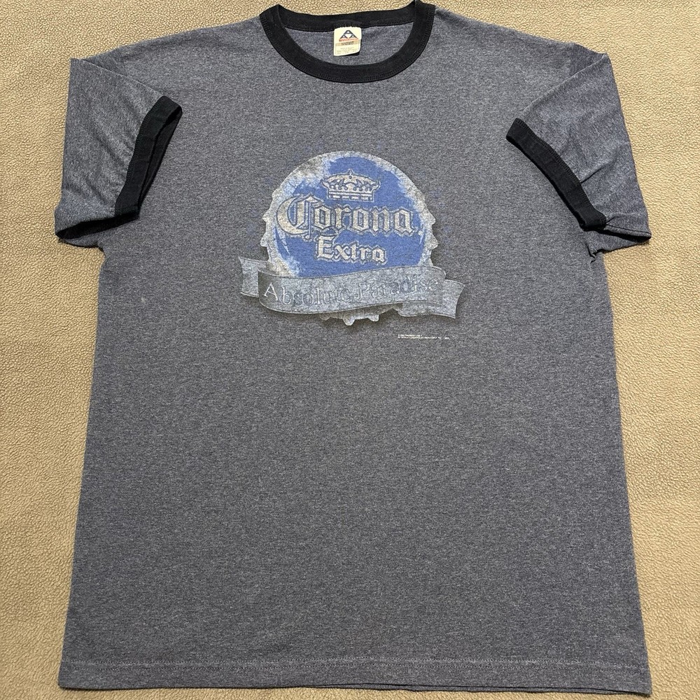 Vintage 2005 Corona Extra Beer Absolute Paradise Ringer Style T-Shirt Men's XL