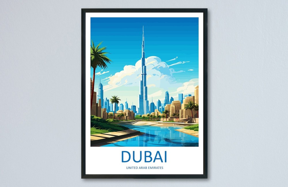 Dubai Travel Print Wall Art Dubai Wall Hanging Home Dcor Dubai Gift Art Lovers