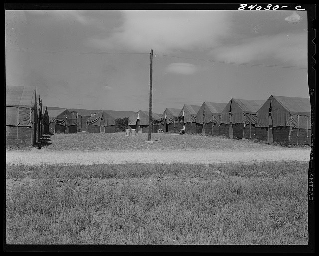 Photo:Military Tent Camp 1930s Canvas Tents Barracks Field Camp