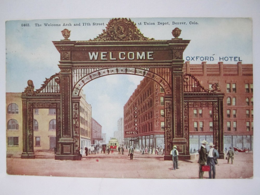 Welcome Arch And 17Th Street Postcard Denver Co Colorado 1910