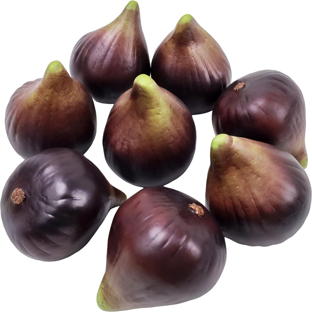 8pcs Fake Fig Artificial Realistic Fruit Decoration Lifelike Faux Figs Food D...