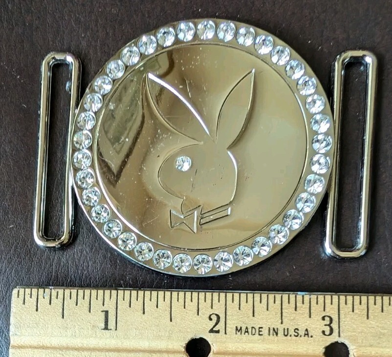 Vintage Ladies Playboy Bunny  Rhinestone Belt Buckle