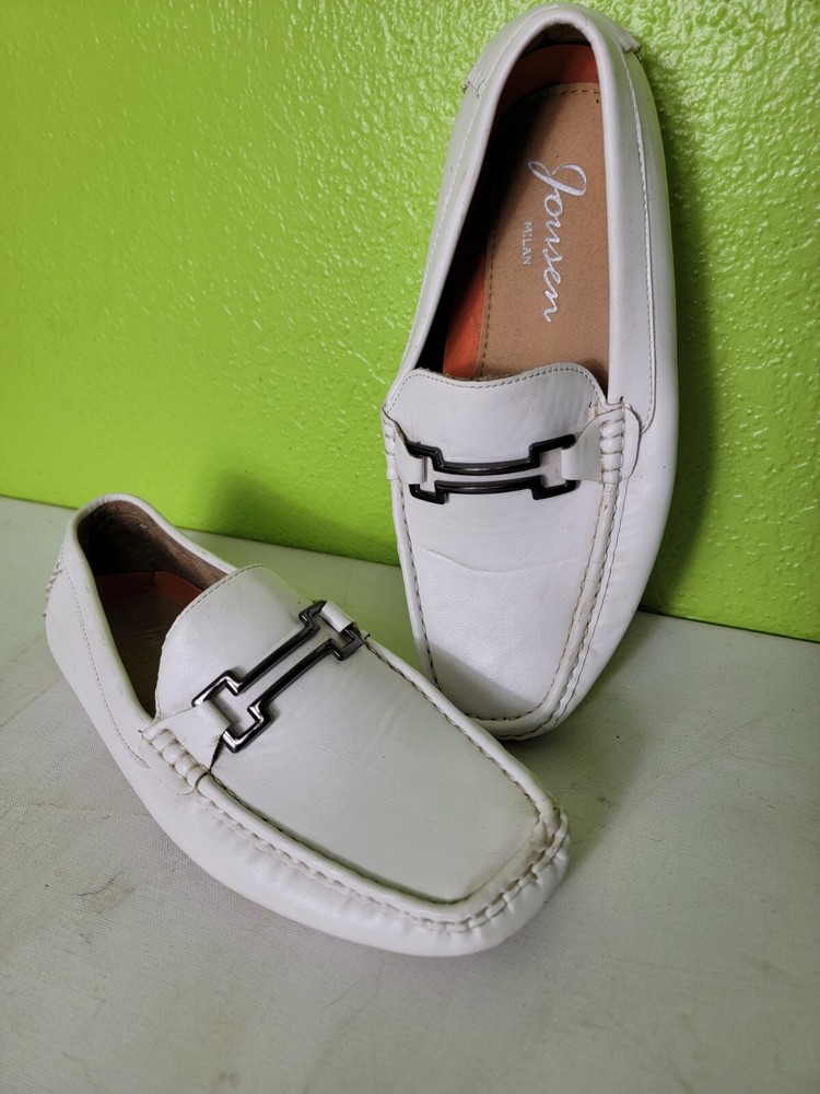 JOUSEN Milan Men's Loafers Casual Slip On Penny Lightweight Shoes Size 8 White