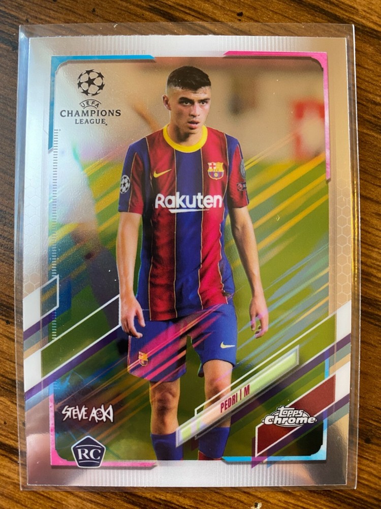 2020 21 Topps Chrome UEFA Steve Aoki PEDRI Neon Future Rookie RC #61 (D)