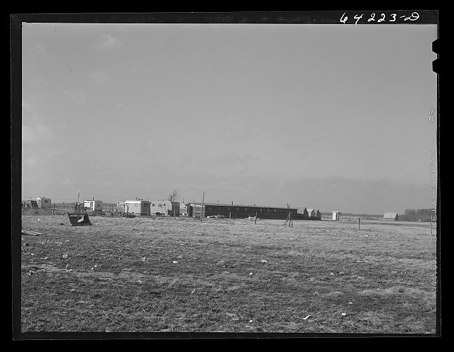 Photo:Rural Farm Camp 1930s-1940s Shacks Buildings Field