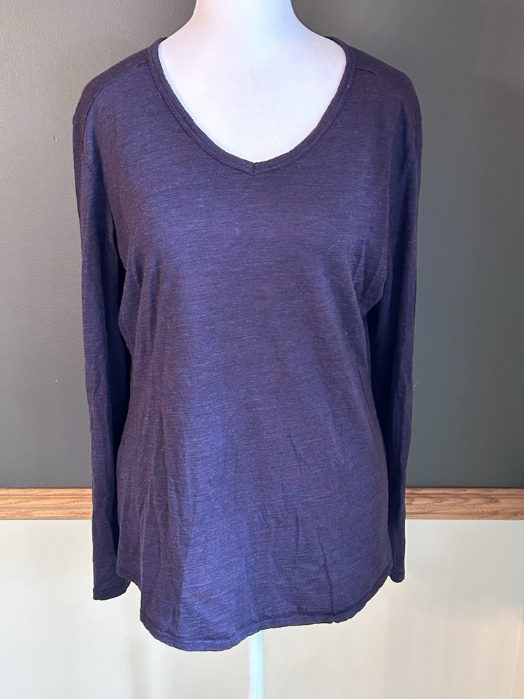 Segments Top Womens Purple Merino Wool Long Sleeve Baselayer Large Outdoor Hike