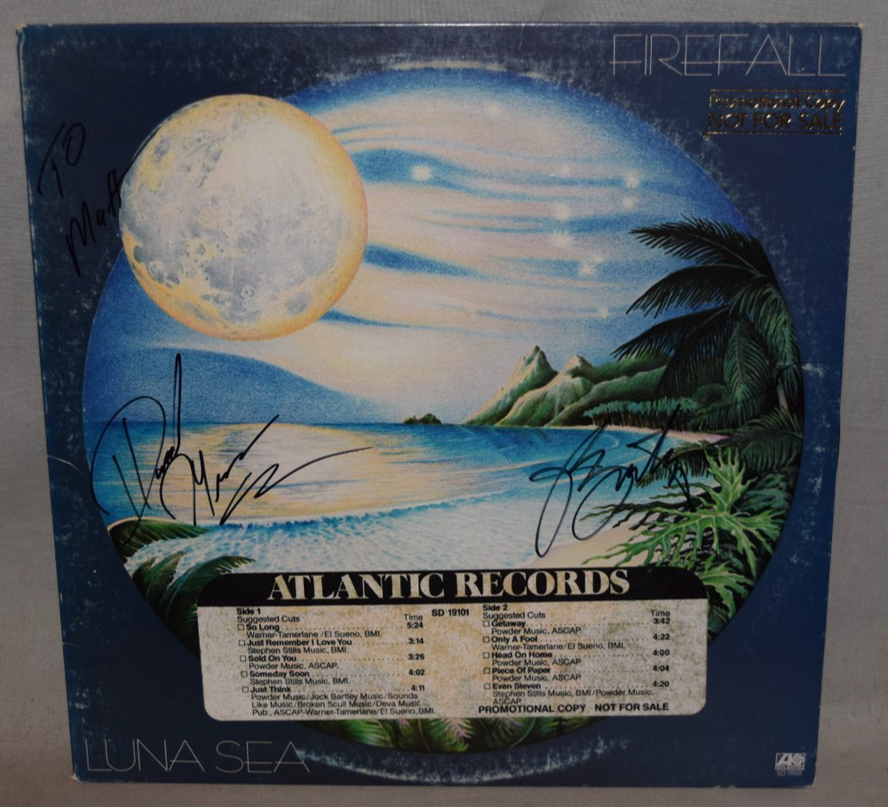 1977 -FIREFALL- Signed/Autograph/Auto Vinyl LP Record Album - Luna Sea